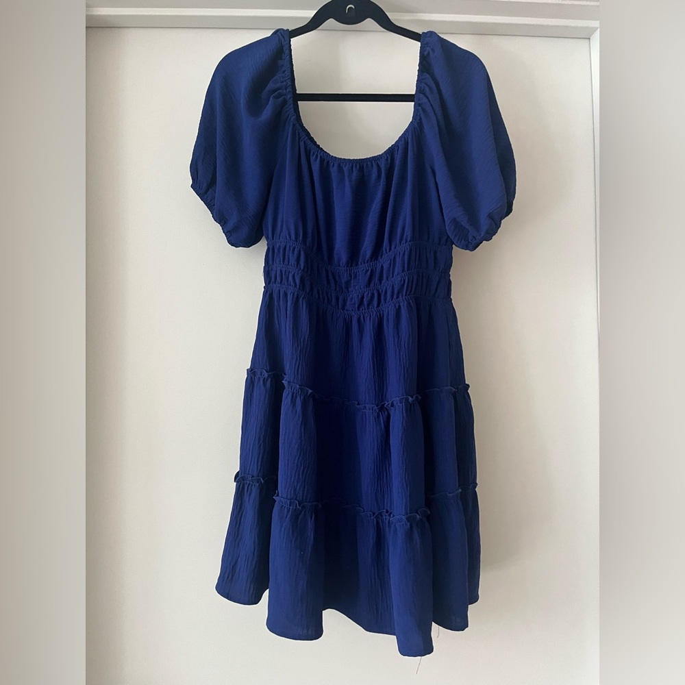 As U Wish | Tiered Ruffle Dress | Blue | L